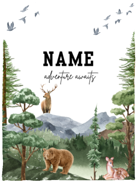 Personalized Woodland Animal Baby Blanket