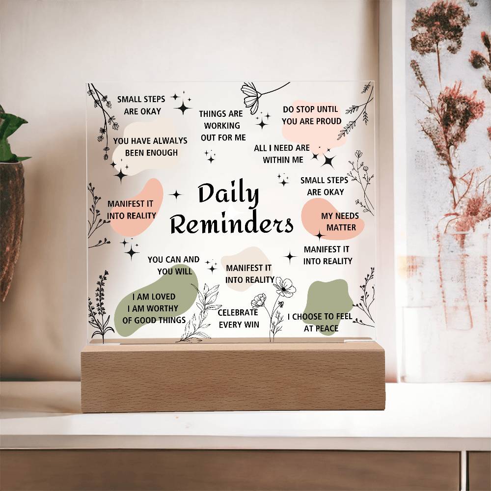 Daily Reminders | Square Acrylic Plaque