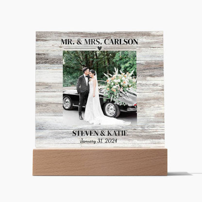 Personalized Wedding Photo Frame | Square Acrylic Plaque