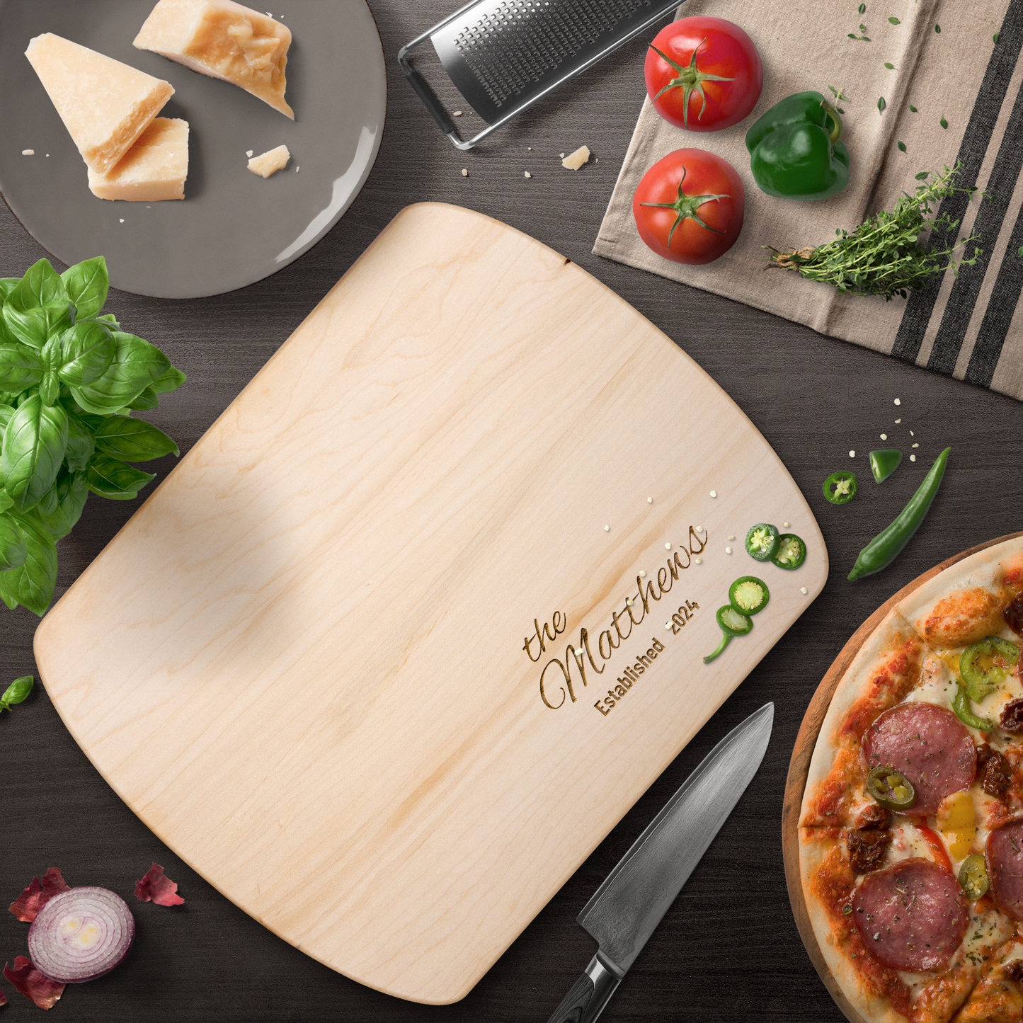 Personalized Family Name | Wooden Cutting Board