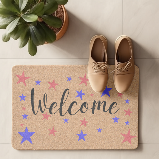 Welcome 4 th of July Door Mat