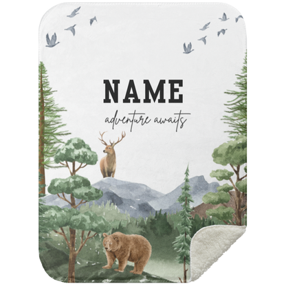 Personalized Woodland Animal Baby Blanket