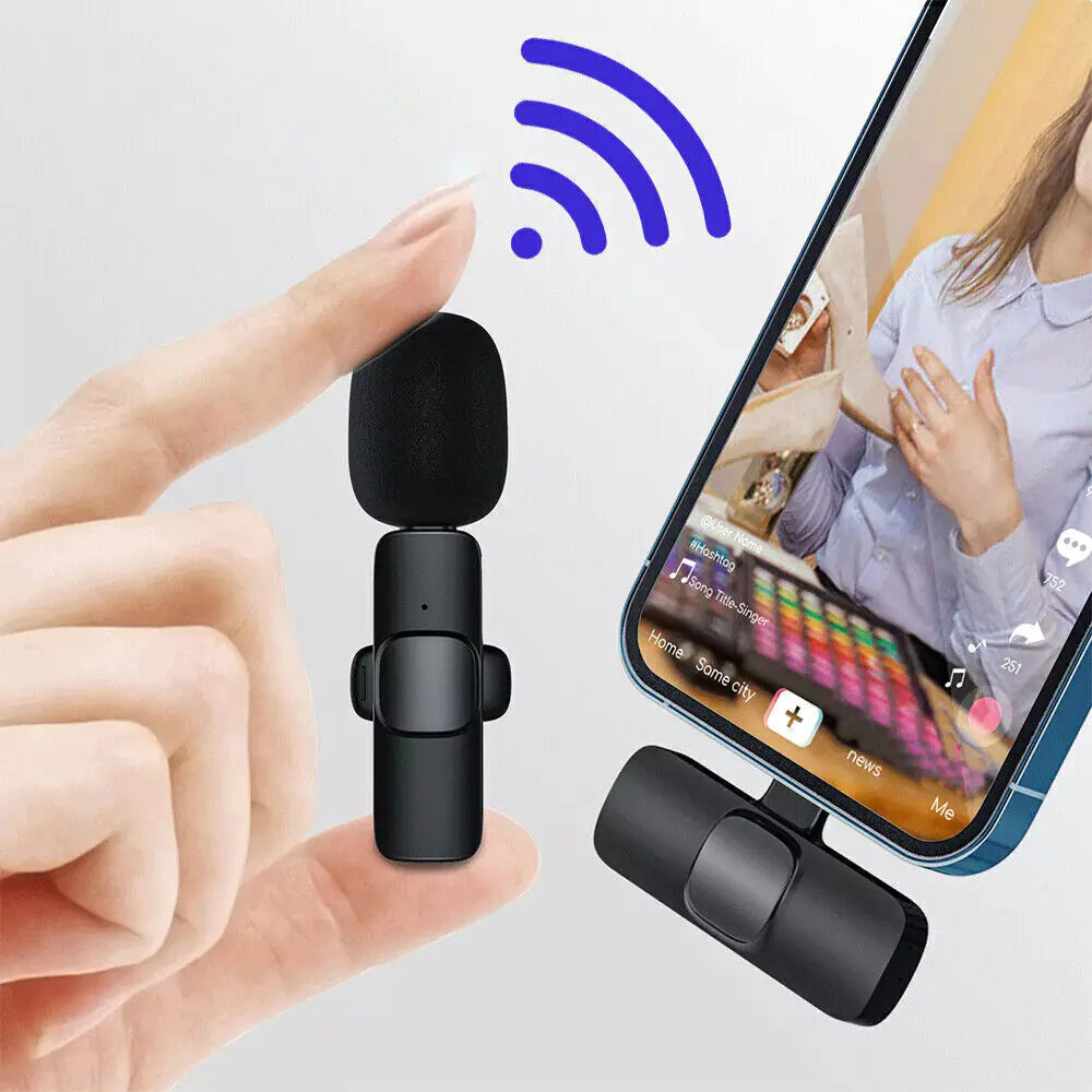 Lavalier Microphone Wireless Audio Video Recording Mini Mic For Android/iPhone