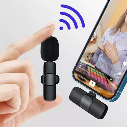 Lavalier Microphone Wireless Audio Video Recording Mini Mic For Android/iPhone