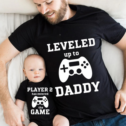 Level up Daddy and Player 2 Shirts