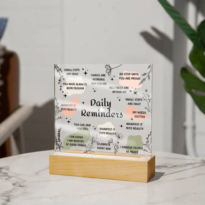 Daily Reminders | Square Acrylic Plaque