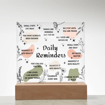 Daily Reminders | Square Acrylic Plaque