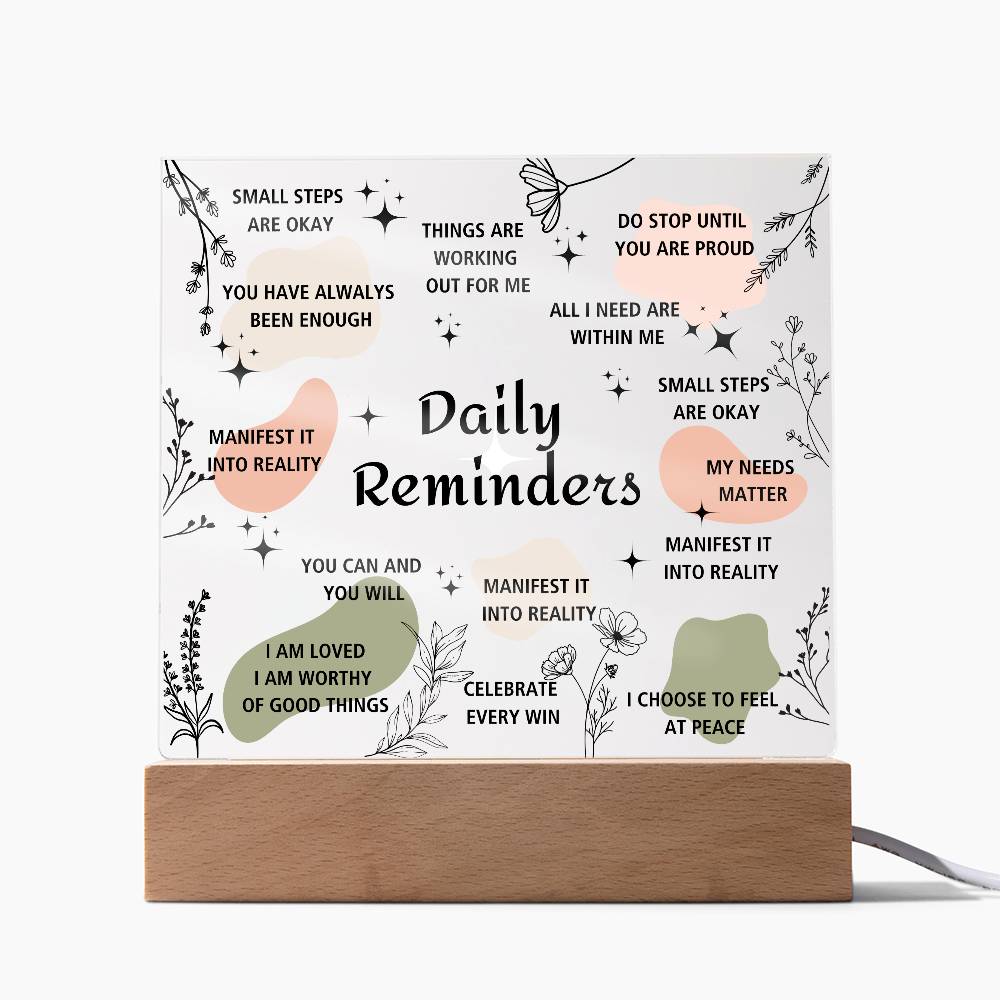 Daily Reminders | Square Acrylic Plaque