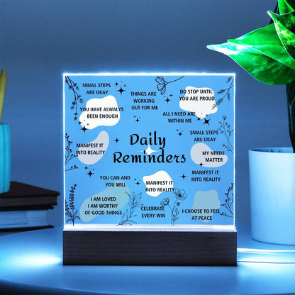 Daily Reminders | Square Acrylic Plaque