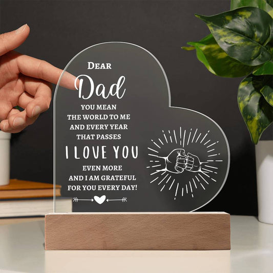 To My Dad | Printed Heart Acrylic Plaque