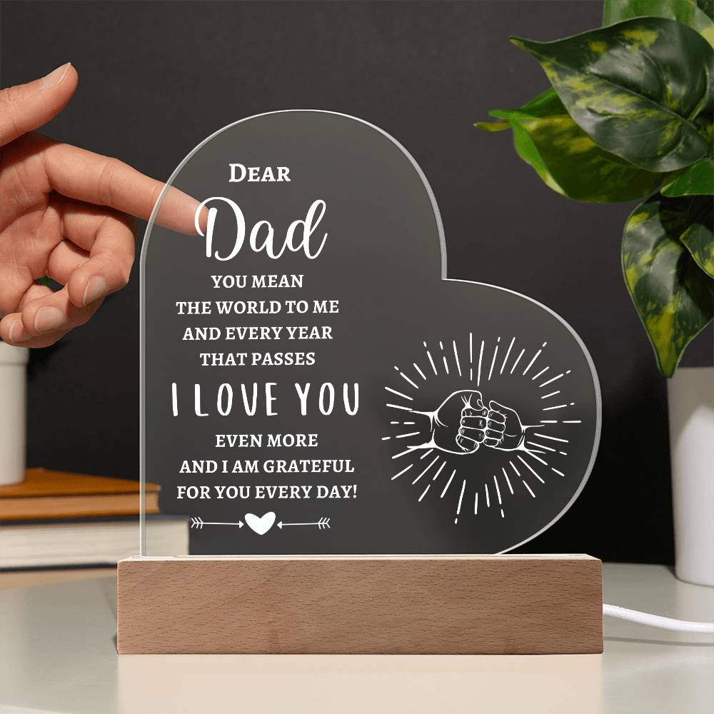 To My Dad | Printed Heart Acrylic Plaque